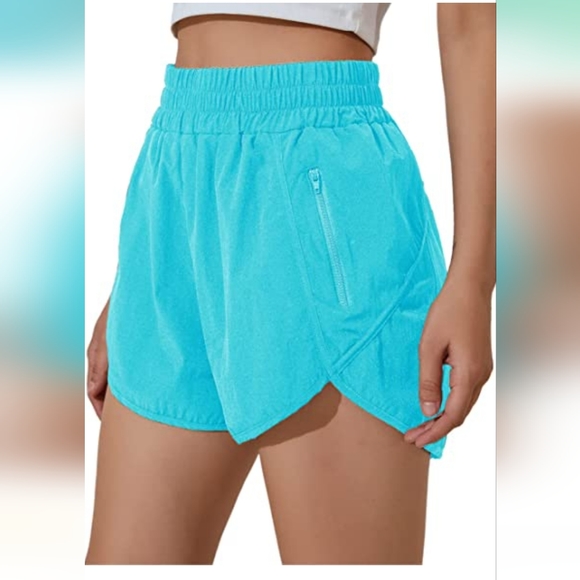 BMJL Pants - BMJL Women's High Waist Running Shorts W/zip Pocket Size M #W-303